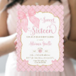 コケットピンク弓Sweet sixteen16 16誕生日 招待状<br><div class="desc">この甘いコケットテーマの誕生日の招待を簡単かつ迅速にパーソナライズ。単に「クリックデザインツールを使用して編集」ボタンをクリックし、文字、用語、フォントスタイル、フォントサイズ、フォント色を変更する。見出し「Sweet sixteen」は編集できないが、削除できる。ピンクのリボン弓は可動式、サイズ変更可能、二重式、取り外し可能でカスタマイズ、お使いの大事な行事に合わせてデザインを楽しむことができる。この素敵な招待かわいらしは、水色のピンクの弓とエレガント金ゴールドアクセントを特徴とする。デジタルインスタントダウンロードとしても利用できる。一致するアイテムは店内で利用可能！ハッピーキャットスタジオ</div>