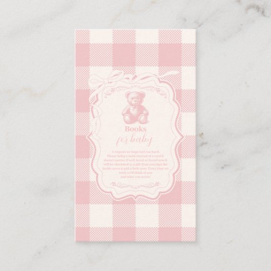 コケットフランスのギンガムテディベビー エンクロージャーカード (正面)