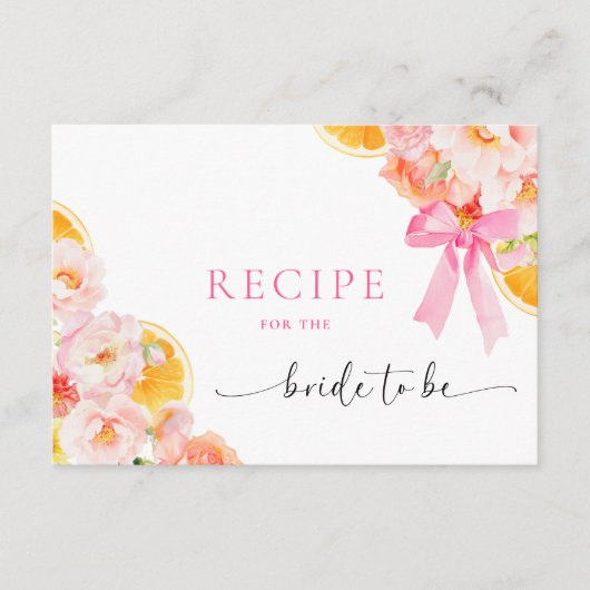 コケットフローラブライダルシャワーレシピ エンクロージャーカード (正面)