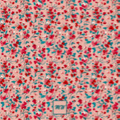 コケットフローラレッドピンクおよびティール(緑がかった色)モノグラム フリースブランケット