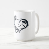 コケットブラックハートホースガールフェミニンエレガント コーヒーマグカップ (正面右)