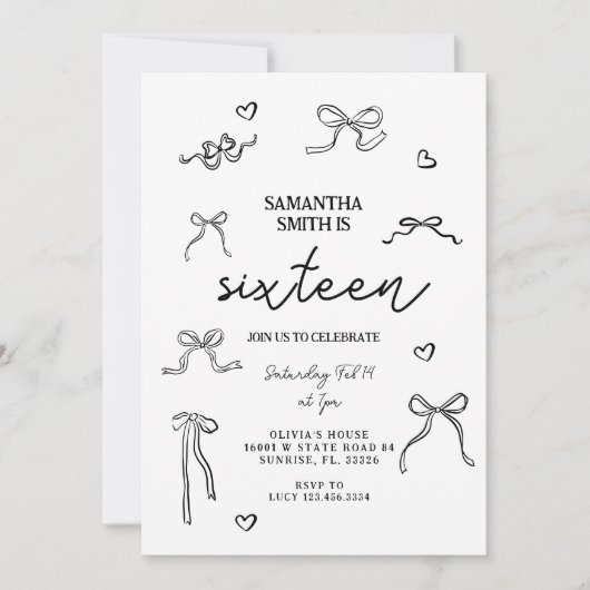 コケットブラックボウズ21歳の誕生日パーティー 招待状 (正面)