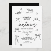 コケットブラックボウズ21歳の誕生日パーティー 招待状 (正面/裏面)