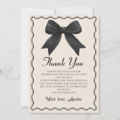 コケットブラックボウブライダルシャワーサンキューカード サンキューカード (正面)