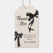 コケットブラックボウ誕生日ギフトラベル ギフトタグ (正面)