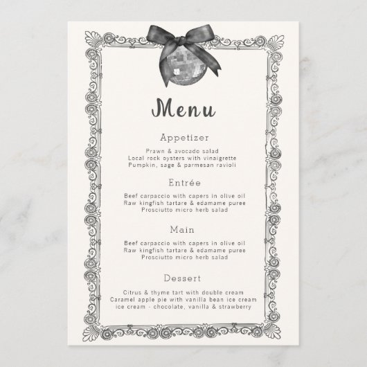 コケットブラックボウ&ディスコシック誕生日 メニュー (正面)