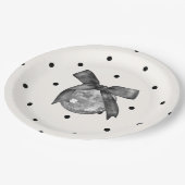 コケットブラックボウ&ディスコボールエレガント誕生日 ペーパープレート (アングル)