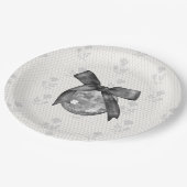 コケットブラックボウ&ディスコボールエレガント誕生日 ペーパープレート (アングル)