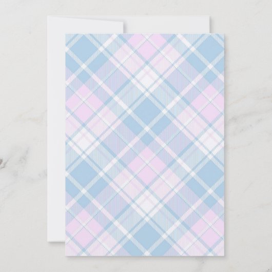 コケットブルーとピンクのペンギン性別発表 招待状 (裏面)