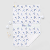 コケットブルーとホワイト弓 ゴルフタオル (インサイチュ)