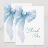 コケットブルーボウのブライダルシャワー サンキューカード (正面/裏面)