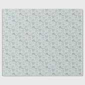 コケットブルーボウズ&ハート ラッピングペーパー (フラット)