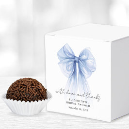 コケットブルーボウブライダルシャワーサンキュー フェイバーボックス