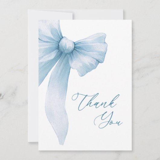 コケットブルーボウブライダルシャワー サンキューカード (正面)