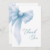 コケットブルーボウブライダルシャワー サンキューカード (正面/裏面)