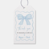 コケットブルーボウベビーシャワー ギフトタグ (正面)