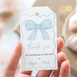 コケットブルーボウベビーシャワー ギフトタグ