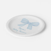 コケットブルーボウベビーシャワー ペーパープレート (アングル)
