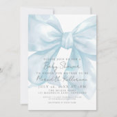 コケットブルーボウベビーシャワー 招待状 (正面)