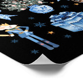 コケットブルーボーナツクラッカークリスマスメリークリスマス ポスター (角)