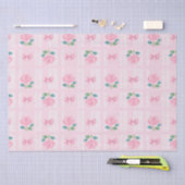 コケットプレイドリボン&バラピンク 薄葉紙 (クラフト)