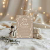 コケットベビーその冷たい外のトープ赤ちゃんシャワー 招待状