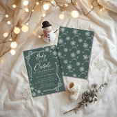 コケットベビーその冷たい外の緑のベビーシャワー 招待状
