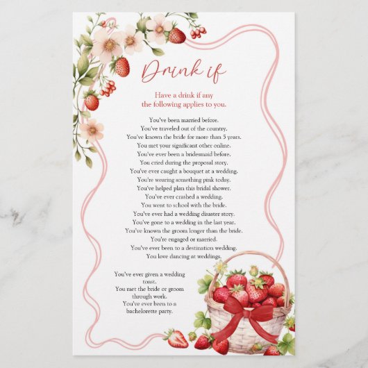 コケットベリーインラブドリンクもしブライダルシャワーゲーム (正面)