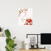 コケットベリーインラブブライダルシャワーウェルカムサイン ポスター (ホームオフィス)