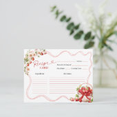 コケットベリーインラブブライダルシャワーレシピカード 招待状 (スタンド正面)