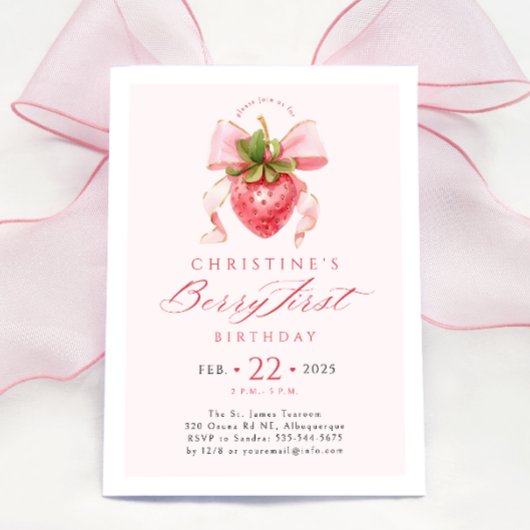コケットベリーファースト誕生日招待状 招待状