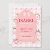 コケットベリーファースト誕生日 招待状 (正面)