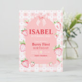 コケットベリーファースト誕生日 招待状 (スタンド正面)
