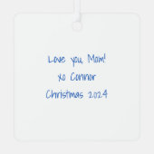 コケットベースボールママフローラシノワセリーリース メタルオーナメント (裏面)