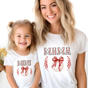 コケットベースボールママレッドボウカスタムバックナンバー Tシャツ