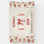 コケットベースボールレッドボウフローラヴィンテージバナー 横断幕 (縦)