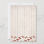 コケットベースボールレッドボウフローラヴィンテージ誕生日 招待状 (裏面)