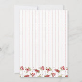 コケットベースボールレッドボウモダンガール誕生日 招待状 (裏面)