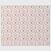 コケットベースボールレッドモダンガール誕生日名 ラッピングペーパー (フラット)