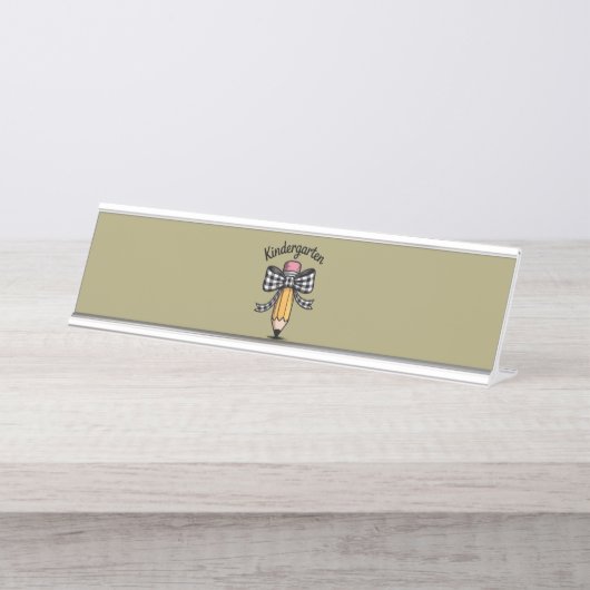 コケットペンシル弓幼稚園先生学校 デスクネームプレート (正面)