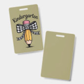 コケットペンシル弓幼稚園先生学校 バッジ (正面＆裏面)