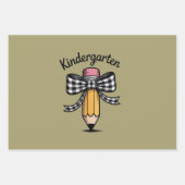 コケットペンシル弓幼稚園先生学校 ラッピングペーパーシート (正面)