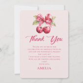 コケットボウさくらんぼ誕生日サンキューカード サンキューカード (正面)