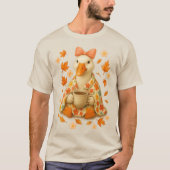 コケットボウのガチョウとコーヒー毛布で感じる秋の気配 Tシャツ (正面)
