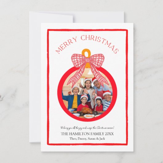 コケットボウオーナメントクリスマスフォトカード シーズンカード (正面)