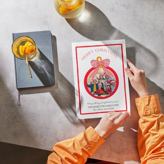 コケットボウオーナメントクリスマスフォトカード シーズンカード