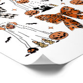 コケットボウカワイイ幽霊ドッグハロウィーンカボチャンスポ ポスター (角)