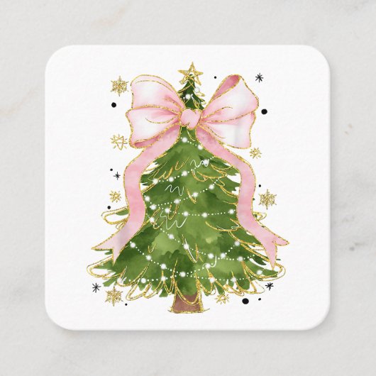 コケットボウクリスマスツリーホリディアッガーリートウェアW スクエア名刺 (正面)