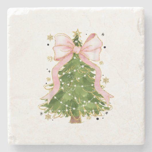 コケットボウクリスマスツリーホリディアッガーリートウェアW ストーンコースター (正面)