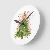 コケットボウクリスマスツリーホリディアッガーリートウェアW ラウンド壁時計 (傾斜)